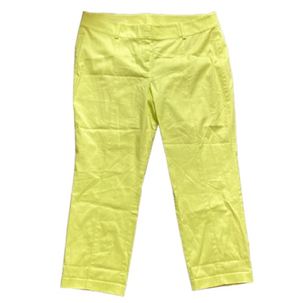 Pretty Ann Taylor beautiful lime Carnegie cropped chino pants sz 14